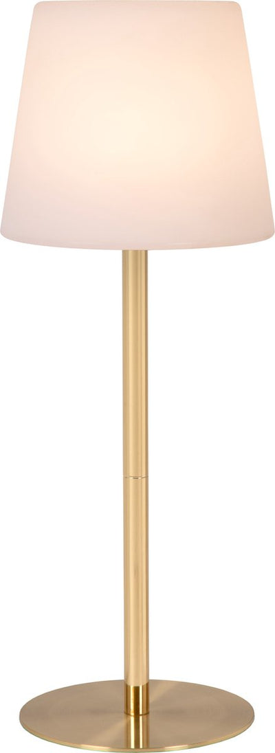 Lucide Tyon - lámpara de mesa recargable para interior y exterior - batería recargable - ø 15 cm - LED regulable - 1x2W 2700K - IP65 - latón dorado mate