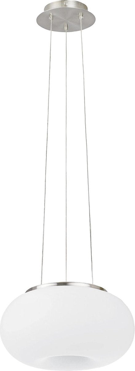 Eglo optica - hanglamp - 2 lichts - ø280mm. - nikkel-mat - wit