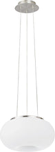 Eglo optica - hanglamp - 2 lichts - ø280mm. - nikkel-mat - wit
