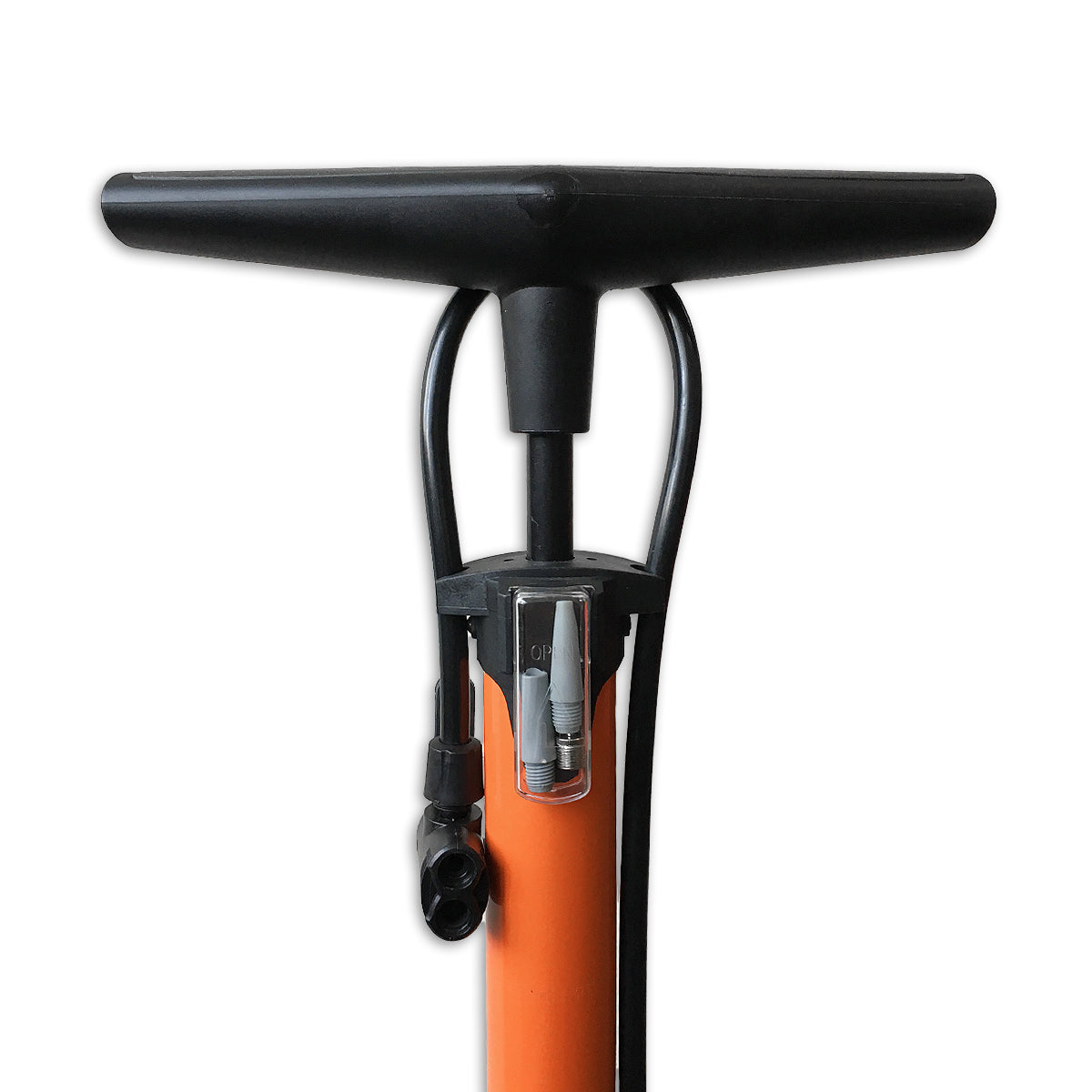 Pompa per biciclette con manometro a 6 bar arancione