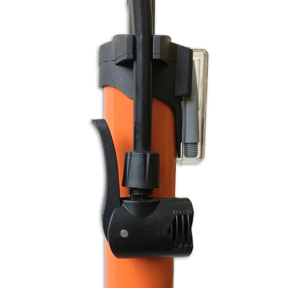 Pompa per biciclette con manometro a 6 bar arancione