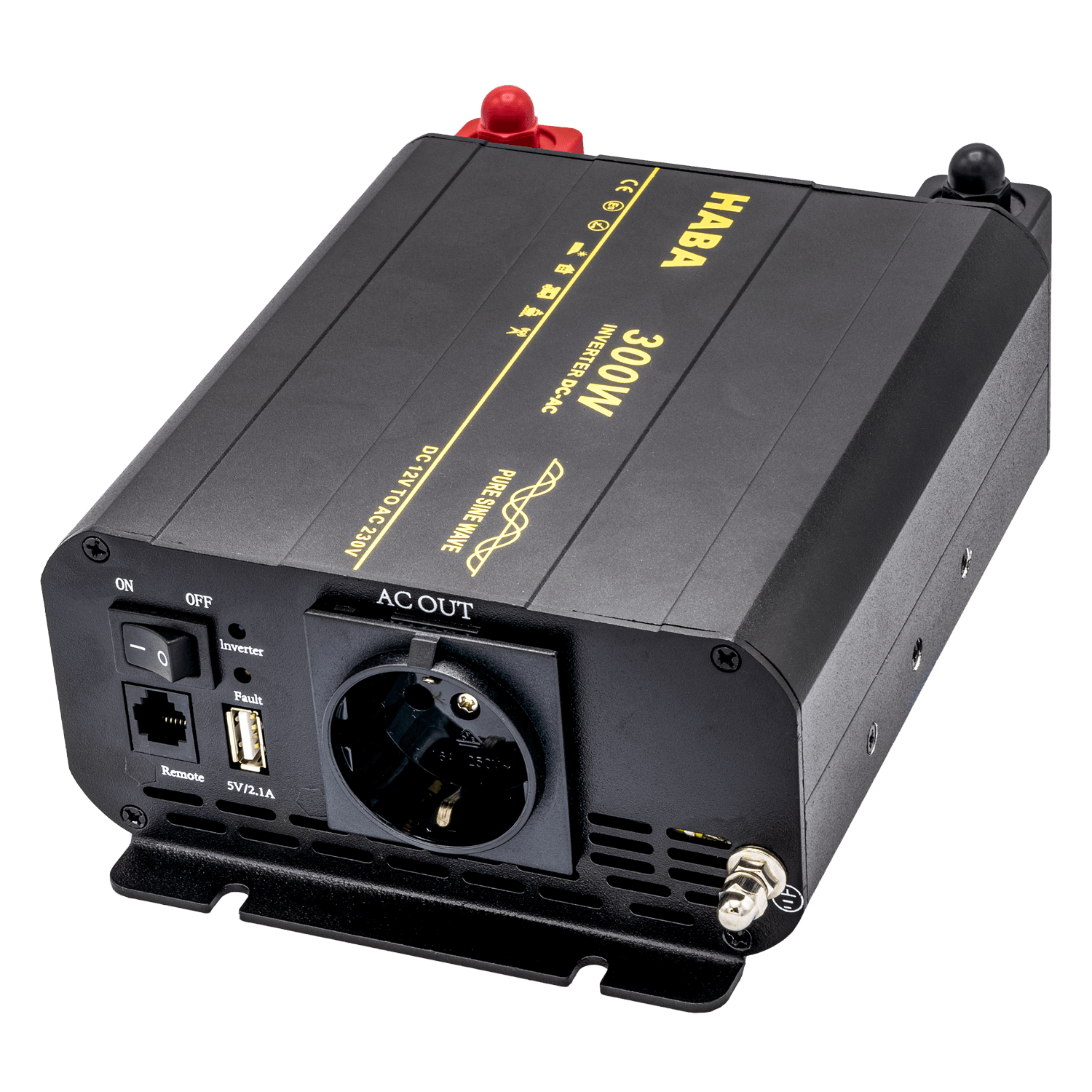 Pure sine wave omvormer camper en caravan - 300w