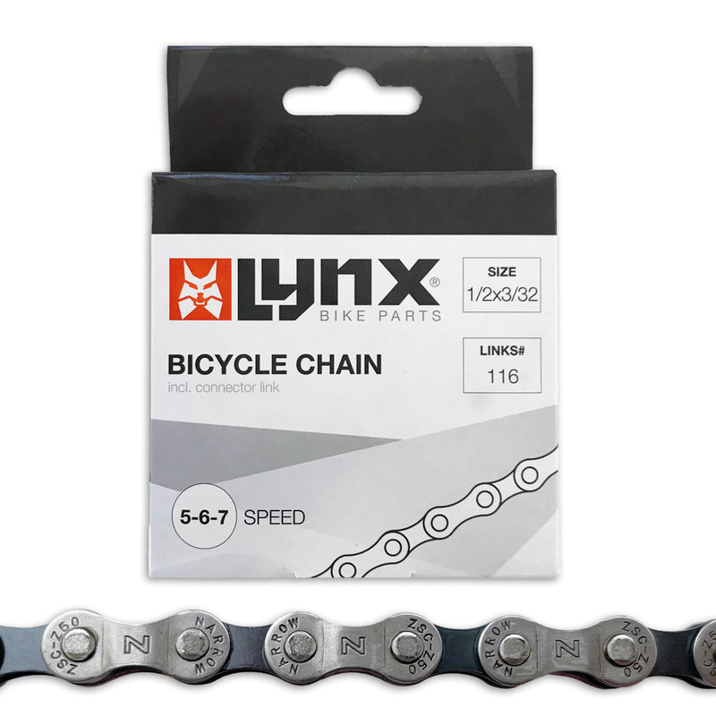 Lynx 5 6 7 Cadena de bicicleta de cambio de desviación 116 Schakels Negro