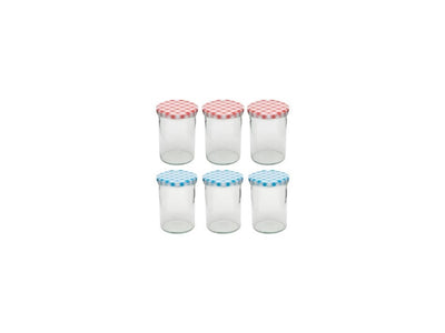 Deti weckglas weckpot jampot met geruit schroefdeksel 440 ml pak a 6 stuks