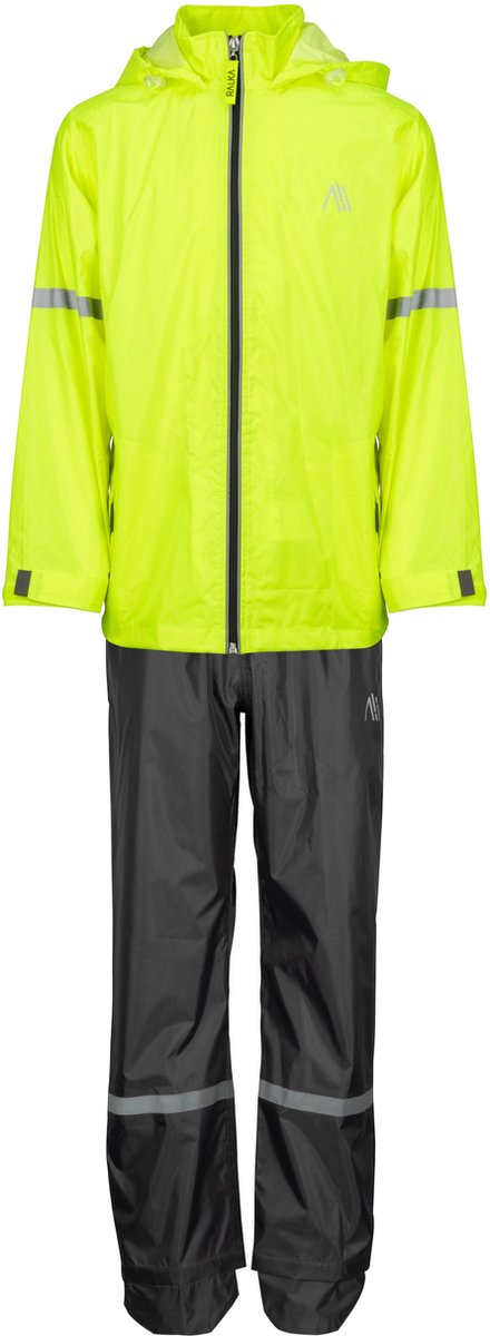 Ralka regenpak waterdicht ademend - junior - reflectie - fluorgeel - 140