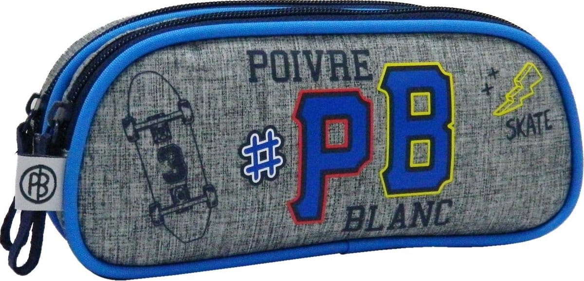 Estuche Jim Jam poivre blanc estuche 21x5x10 cm 2 compartimentos con cremallera