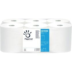 Rollo de toalla papernet 401596 papel reciclado 2 capas blanco pack 6 piezas