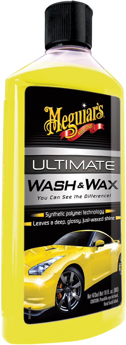 Meguiar's Meguiar's Ultimate Wash Wax 473ml – shampoo per auto con cera – polimeri sintetici carnauba – pulisce e protegge la vernice