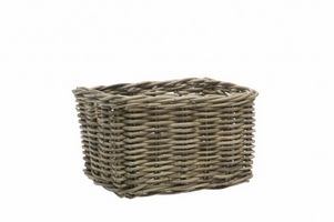 Cesto bicicletta Brisbane 23 litri 39 x 27 cm rattan grigio