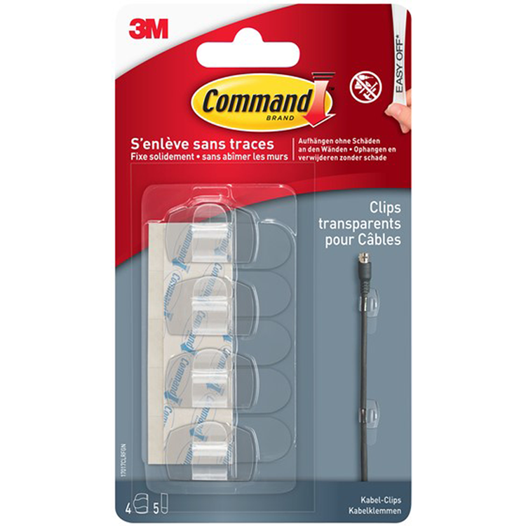 3m 1071798 - command™ pressacavi rotondi trasparenti | 9 pezzi