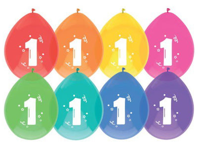 Globos Haza 1 año, paquete de 8 piezas.