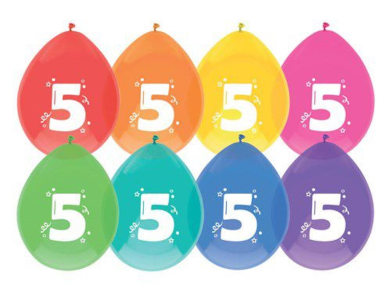 Palloncini Haza 5 anni, confezione da 8 pezzi
