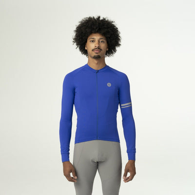 Maillot ciclista manga larga liso performance violeta hombre