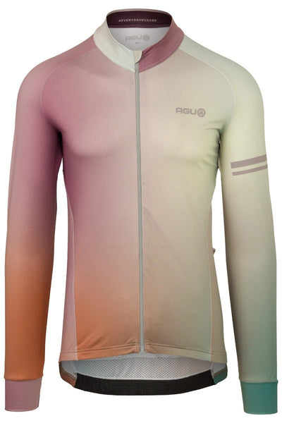 Maglia da ciclismo sfumata a maniche lunghe da uomo