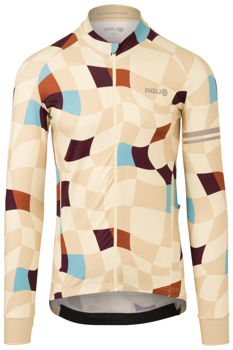 Camiseta ciclista cuadrada manga larga performance hombre