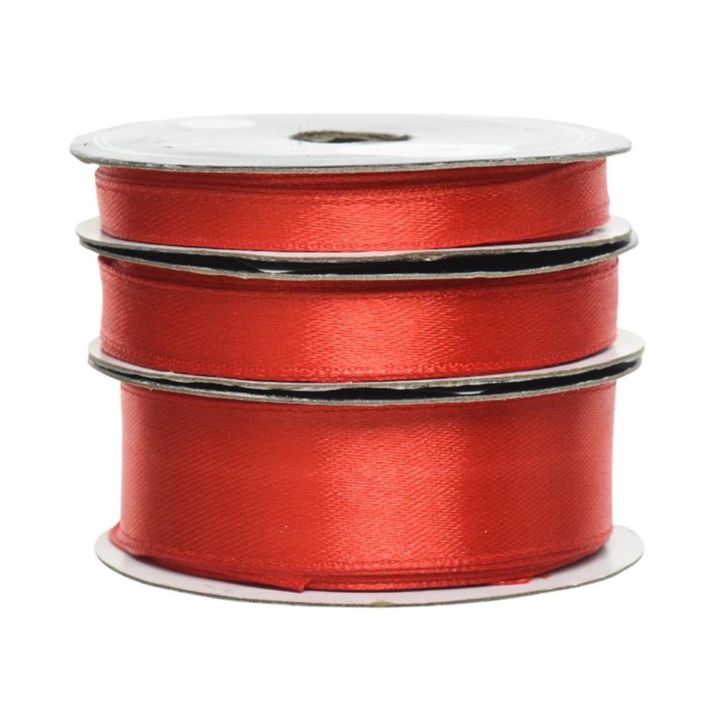 Cinta decorativa navideña satinada roja (por rollo)