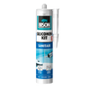 Bison siliconenkit wit koker 300 ml - waterbestendige kit, sanitaire afdichting, ongevoelig voor schimmel, kleurvast, blijvend elastisch, makkelijk te verwerken