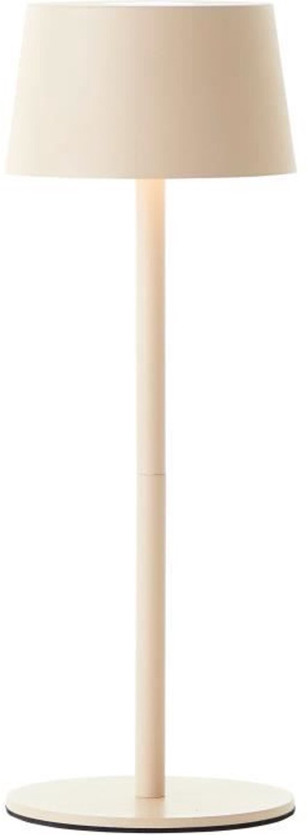 Brilliant jona - buiten tafellamp - led 2w - ø 9 cm - 170 lm - 3000k - 3-steps dimbaar - usb oplaadbaar - ip44 - beige