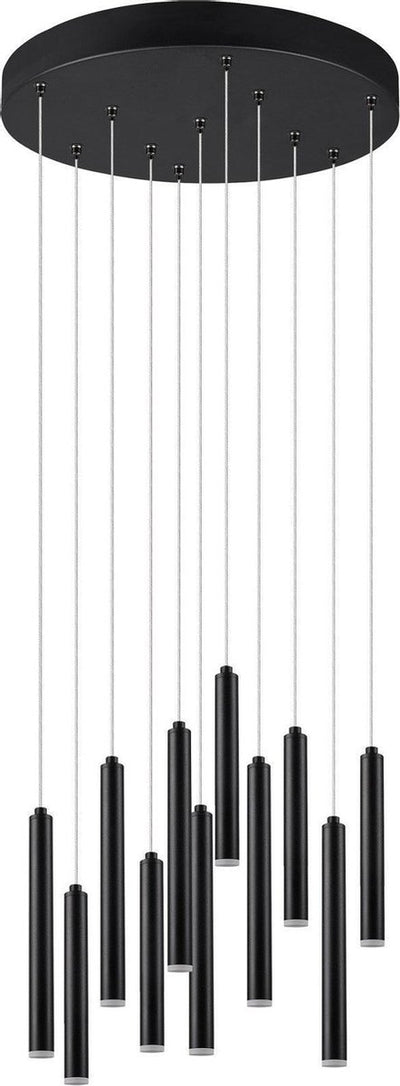 Trio Leuchten tubular - lámpara colgante - negro - regulable - altura ajustable