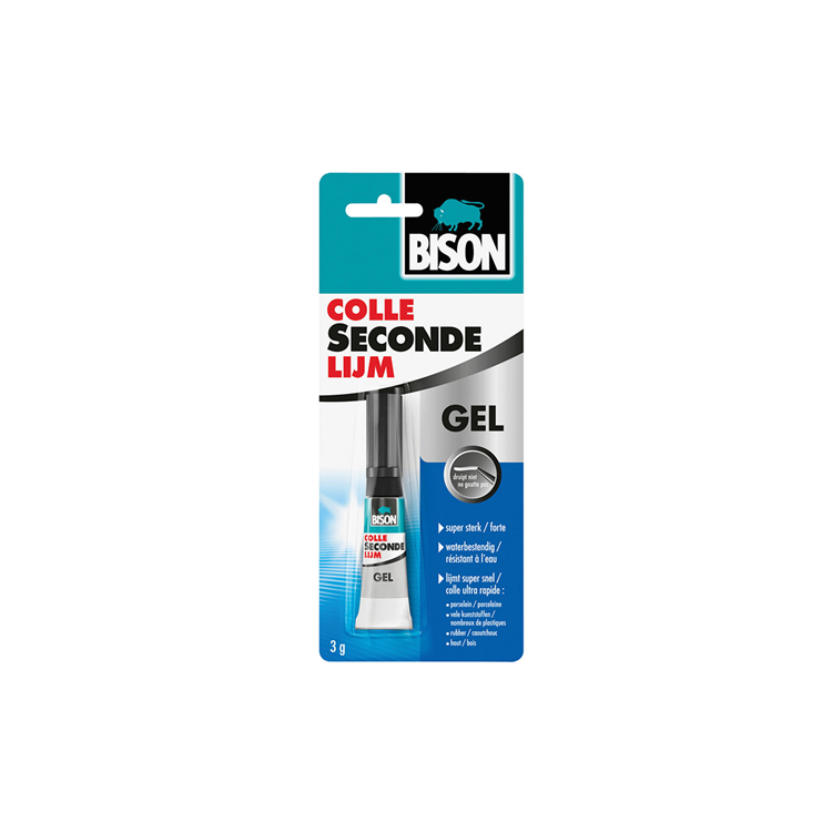 Bison 1070683 - super glue gel 3g a2 nl drupvrije secondelijm | 1 stuks