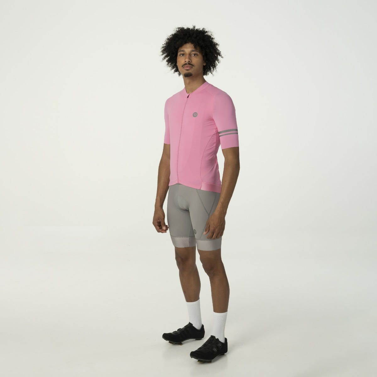 Maglia ciclismo solida performance da uomo kawaii rosa