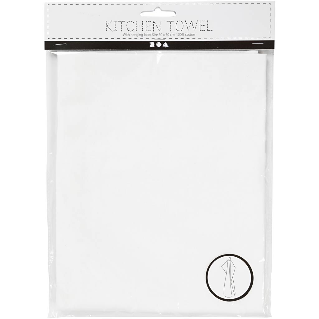Creativ company tea towels, size 50x70 cm, 180 gr, white, 1 piece