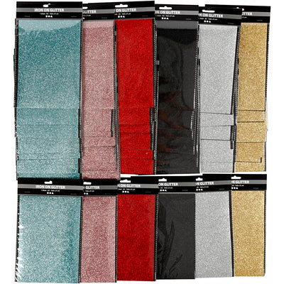 Pellicola termoadesiva Creativ company, foglio 148x210 mm, glitter, vari colori, fogli 6x10 1 scatola