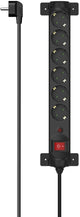 Multipresa Hama con interruttore - 6 vie - cavo da 1,4 m - con protezione da sovratensione - nera