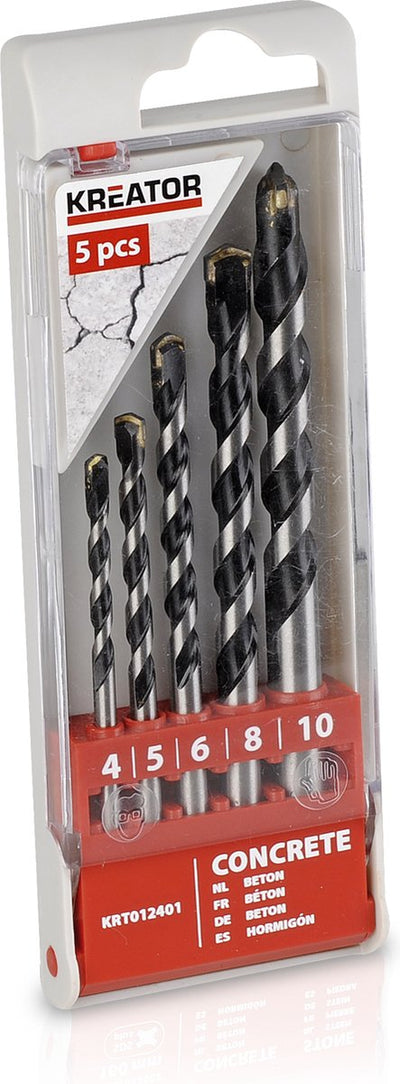 Kreator - accessori - krt012401 - set punte per calcestruzzo - ø 4-10mm - 5 pz.