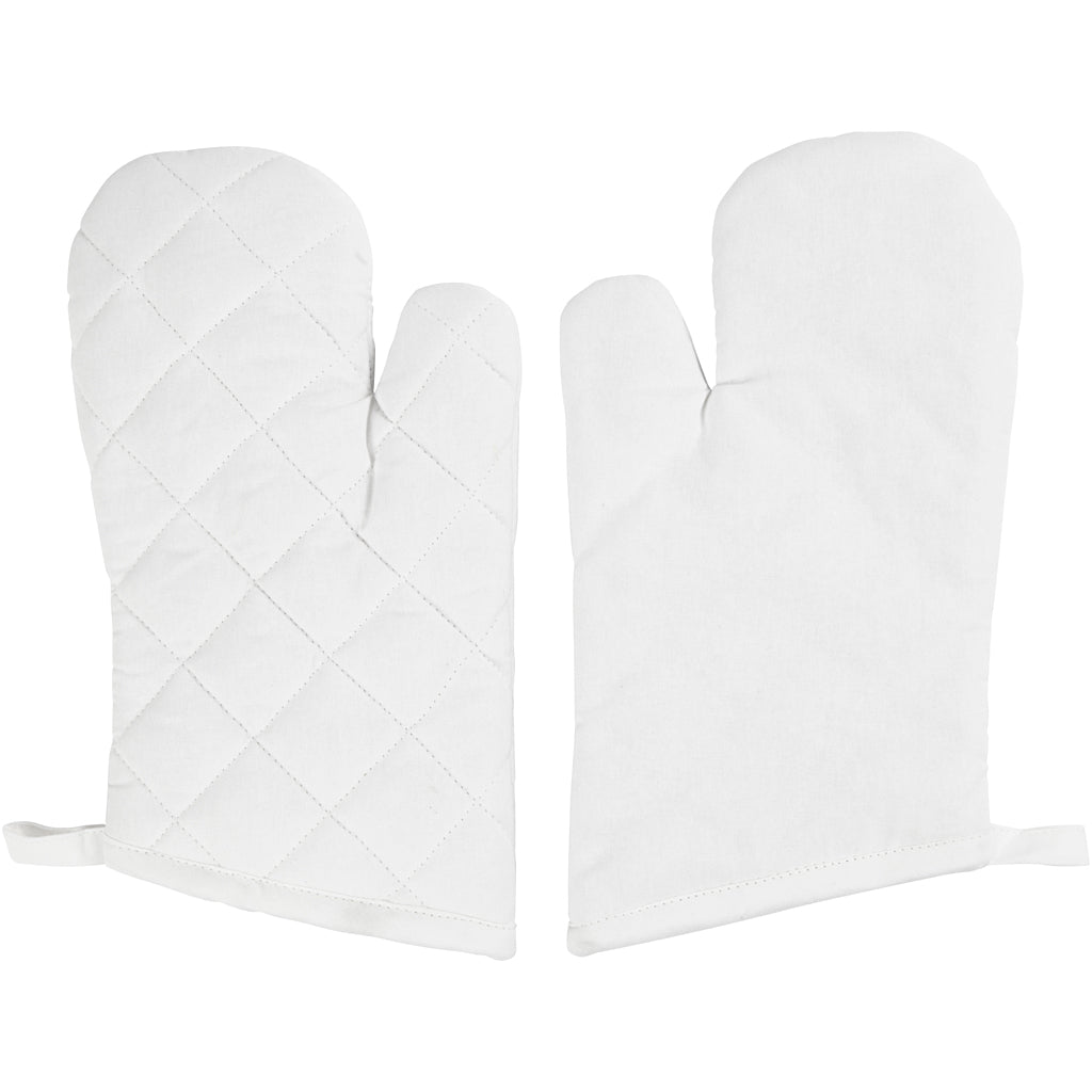 Manopla para horno Creativ company, medidas 18x28 cm, 145 gr, blanco, 2 piezas 1 caja