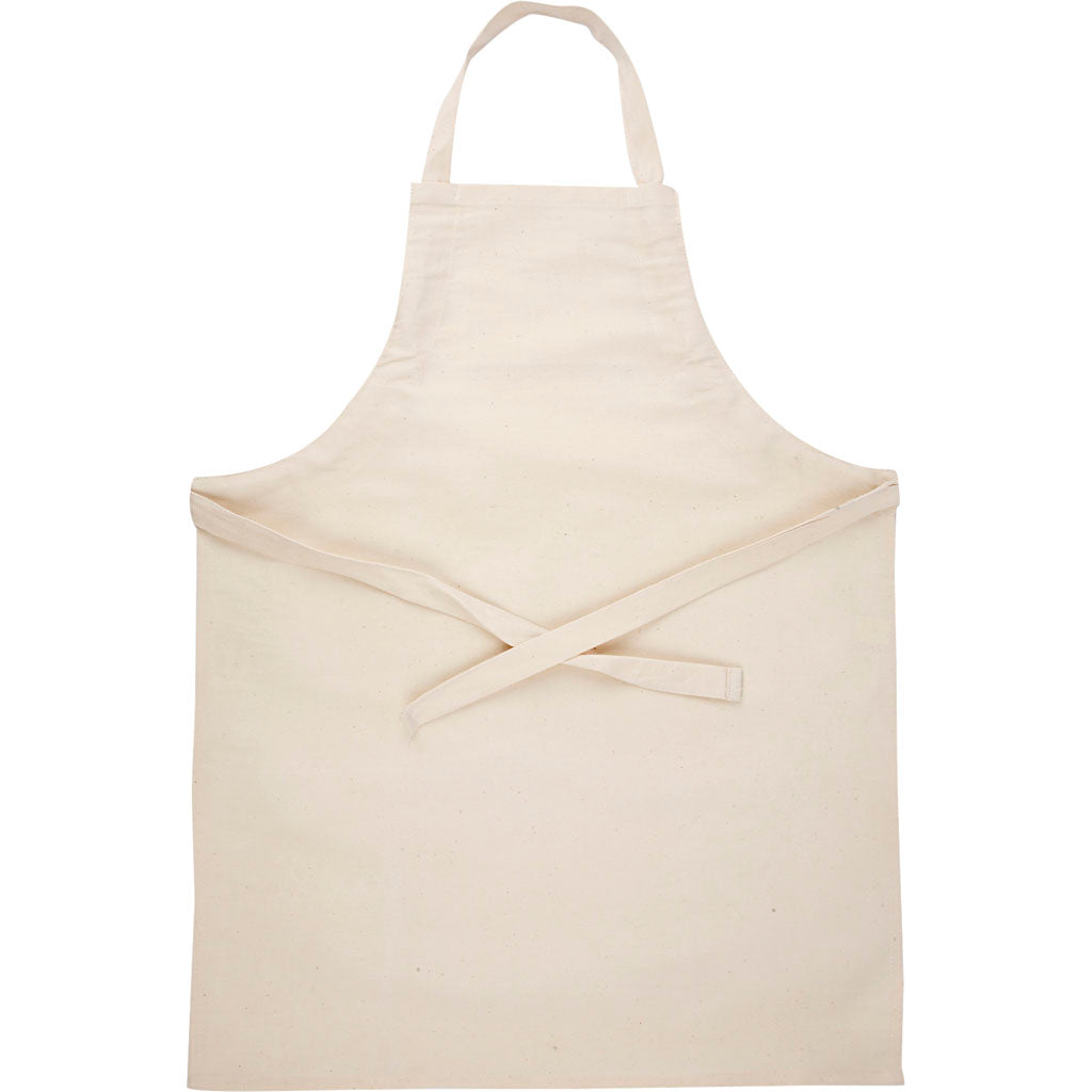 Delantal de empresa Creativ, largo: 70 cm, ancho: 55 cm, talla 7-12 años, 210 gr, natural claro, 1 unidad