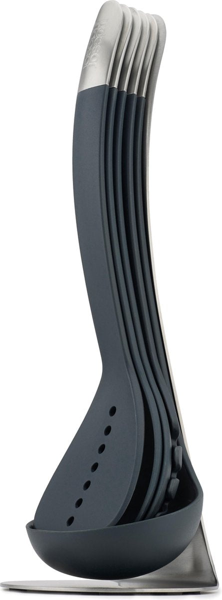 Joseph joseph - soporte nido con 5 utensilios de cocina - acero inoxidable - gris
