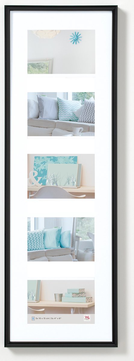 Walther new lifestyle - cornice in plastica - misura foto 5 x 10x15 cm - nera