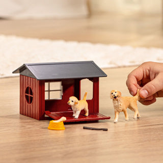 Loft per cani World di Schleich Farm Worth With Golden Retrievers 42722