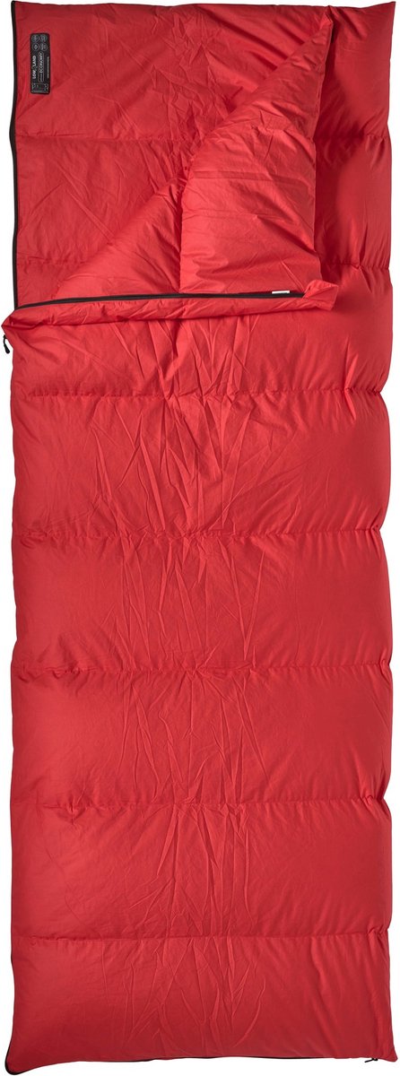 Sacco a pelo in piuma da esterno Lowland - Compagno Economy - 210x80 cm - rosso