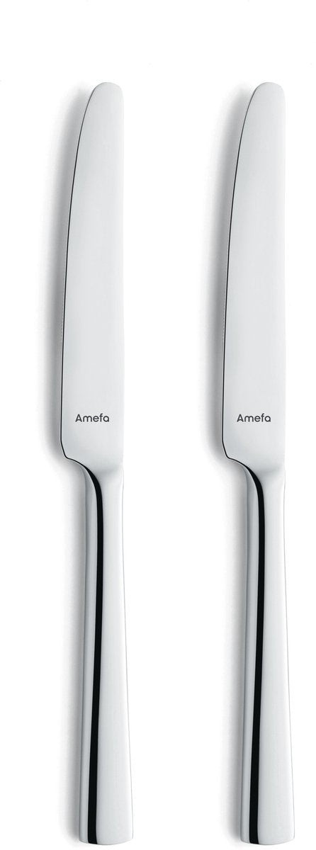 Amefa moderno - Set di coltelli da dessert da 2 pezzi - extra lucido - color argento