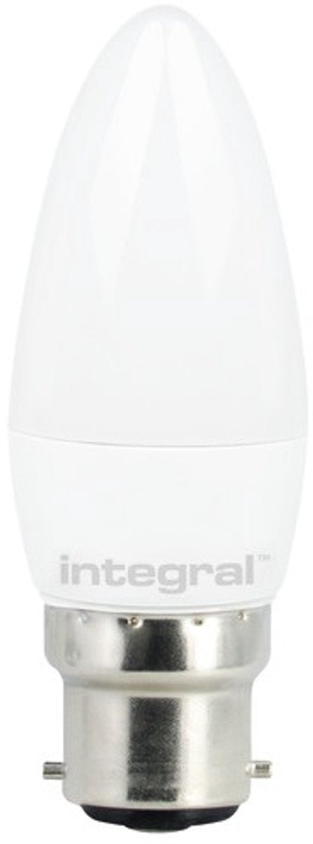 Integral led kaarslamp b22d 3.4w 250lm 2700k mat niet-dimbaar | b22d ba22d (ø2,2cm) | extra warm wit | 3.4 watt | 15.000 branduren