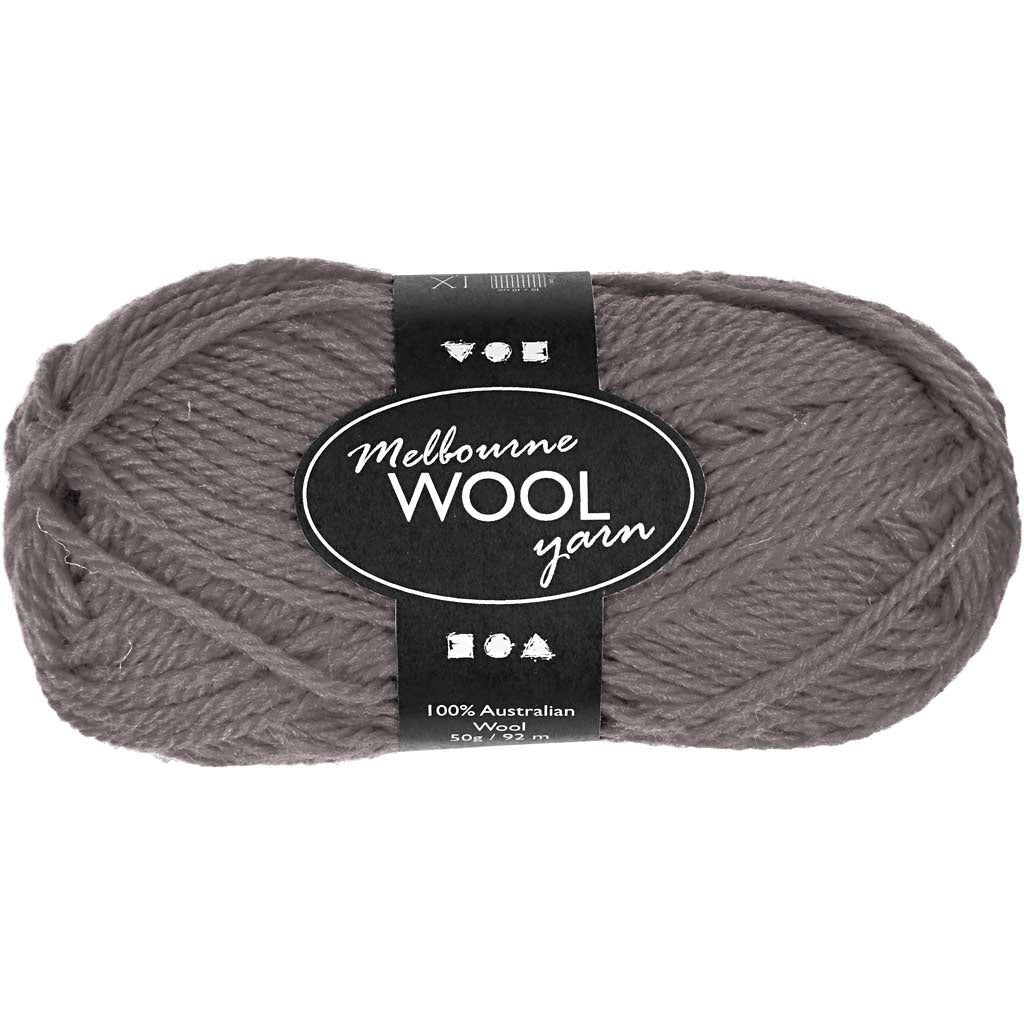 Filato di lana melbourne della Creativ Company, l: 92 m, grigio, 50 g 1 gomitolo