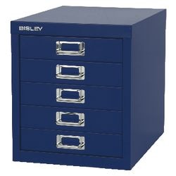 Cassettiera bisley 5 cassetti a4 blu