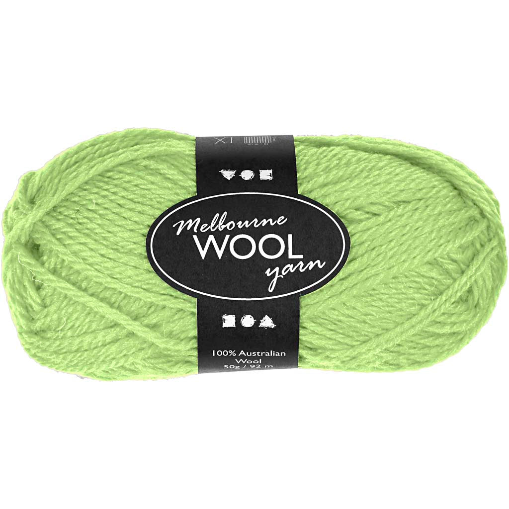Filato di lana melbourne della Creativ Company, l: 92 m, verde neon, 50 g 1 gomitolo