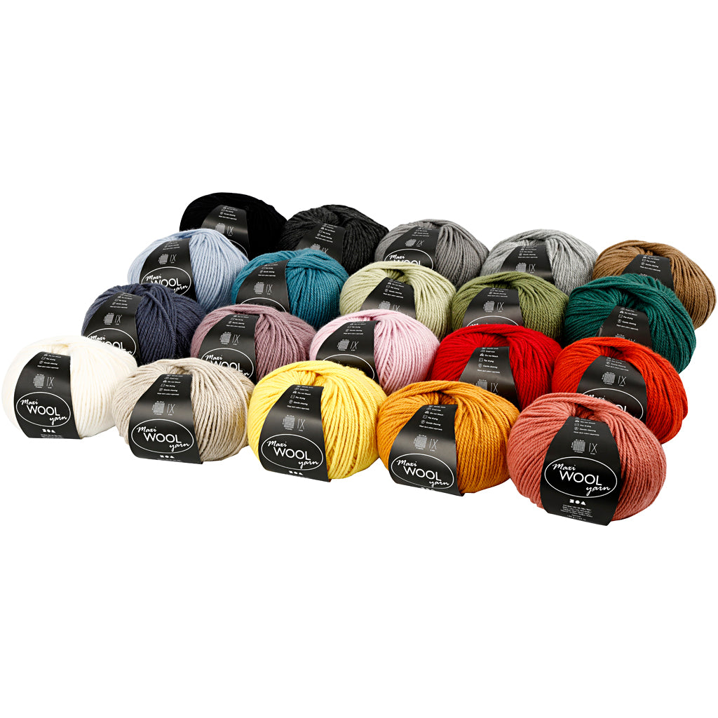 Hilo de lana Creativ company, l: 125 m, varios colores, 20x100 gr 1 caja