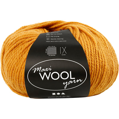 Hilo de lana Creativ company, l: 125 m, amarillo oscuro, 100 g 1 ovillo