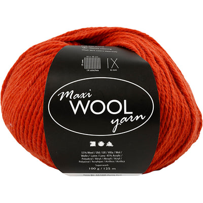 Hilo de lana Creativ company, l: 125 m, rojo óxido, 100 gr 1 ovillo