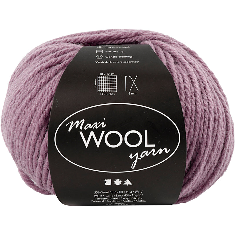 Hilo de lana Creativ company, l: 125 m, lavanda, 100 gr 1 ovillo
