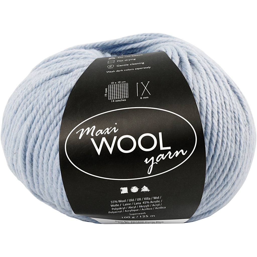Hilo de lana Creativ company, l: 125 m, azul suave, 100 g 1 ovillo