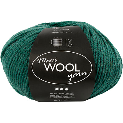 Hilo de lana Creativ company, l: 125 m, verde, 100 gr 1 ovillo