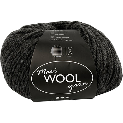 Hilo de lana Creativ company, l: 125 m, mezcla gris oscuro, 100 gr 1 ovillo