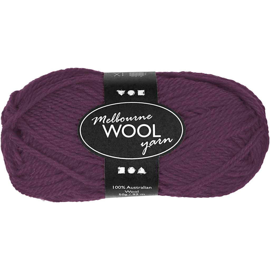 Filato di lana melbourne della Creativ Company, l: 92 m, viola, 50 g 1 gomitolo