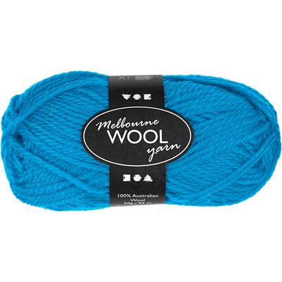 Creativ company hilo de lana melbourne, largo: 92 m, azul claro, 50 g 1 ovillo