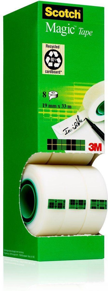 Nastro Scotch Magic 810 trasparente 7 rotoli + 1 omaggio 19mm x 33m